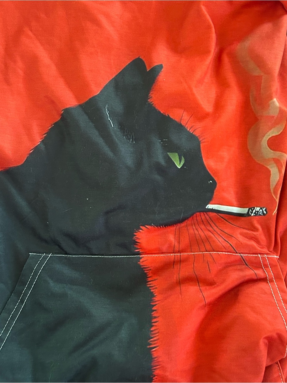 Red & Black Cat Print Pet Pullover sweatshirt- Stylish Cat Design